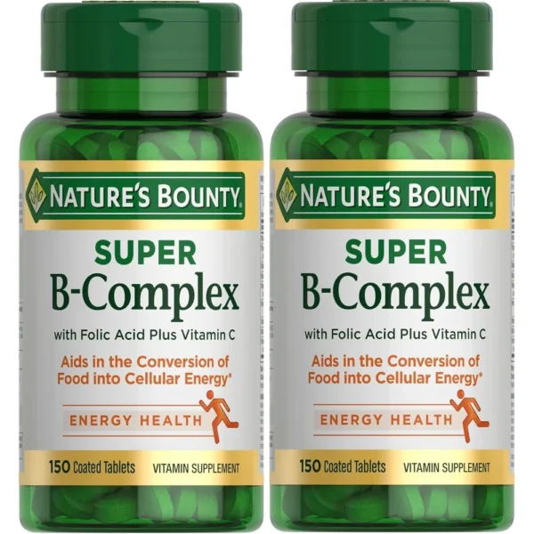 b07h9jynv4_1.webp COMPLEJO B NATURE'S BOUNTY + VITAMINA C + ÁCIDO FÓLICO 150 TABLETAS | PACK 2