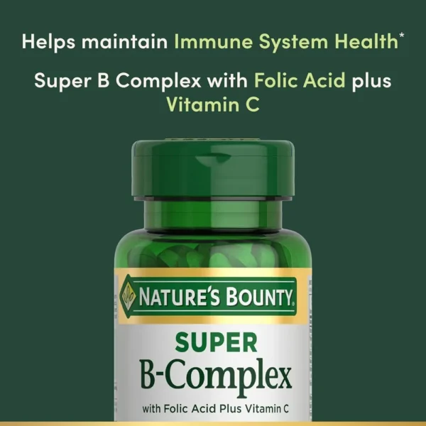 b07h9jynv4_6.webp COMPLEJO B NATURE'S BOUNTY + VITAMINA C + ÁCIDO FÓLICO 150 TABLETAS | PACK 2