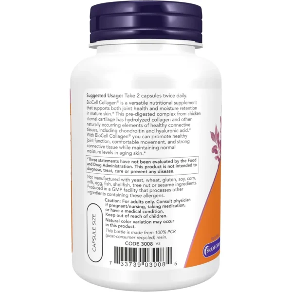 BIOCELL COLLAGEN NOW FOODS COLÁGENO TIPO II 120 CÁPSULAS