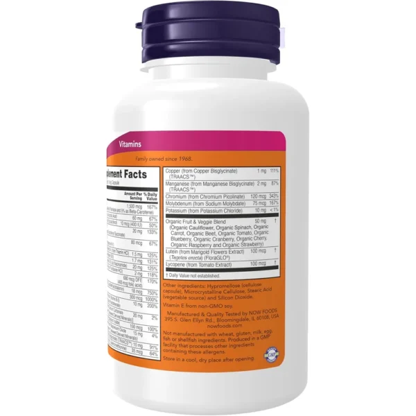 DAILY VITS NOW FOODS MULTIVITAMÍNICO 120 CÁPSULAS