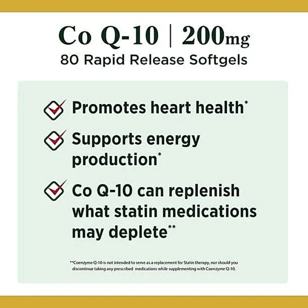 COENZIMA Q10 NATURE'S BOUNTY 200 MG 80 CÁPSULAS BLANDAS | PACK 3