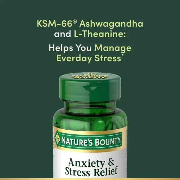ASHWAGANDHA KSM-66 NATURE'S BOUNTY 600 MG + L-TEANINA 200 MG 50 TABLETAS