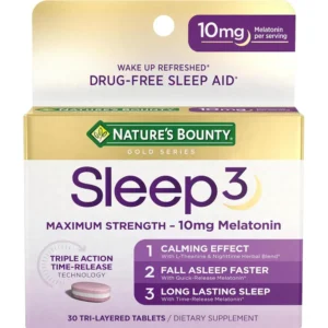 MELATONINA NATURE'S BOUNTY 10 MG 30 TABLETAS TRICAPA