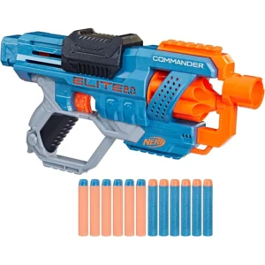 NERF LANZADOR ELITE 2.0 COMMANDER RD-6 CON TAMBOR DE 6 DARDOS