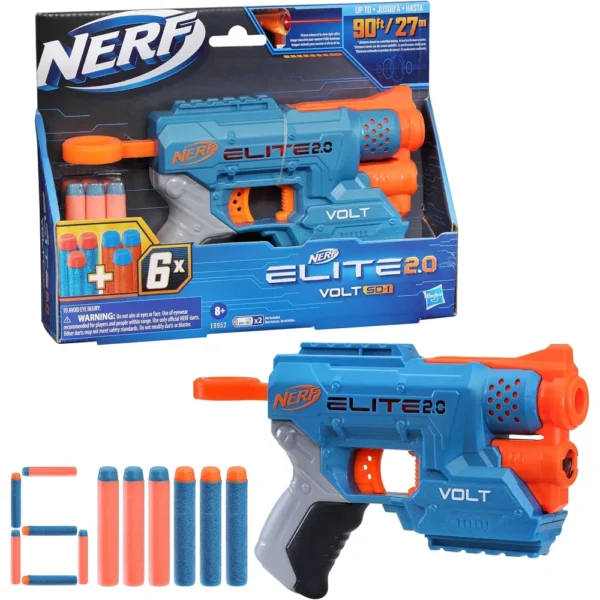 NERF LANZADOR ELITE 2.0 VOLT SD-1 CON 6 DARDOS