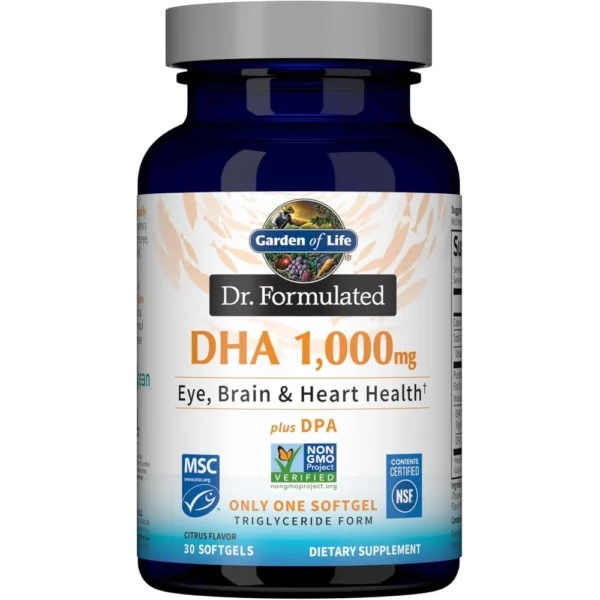 OMEGA 3 DHA GARDEN OF LIFE DR. FORMULATED 1000 MG LIMÓN 30 CÁPSULAS