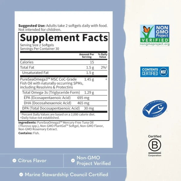 OMEGA 3 GARDEN OF LIFE DR. FORMULATED ADVANCED 1290 MG LIMÓN 60 CÁPSULAS