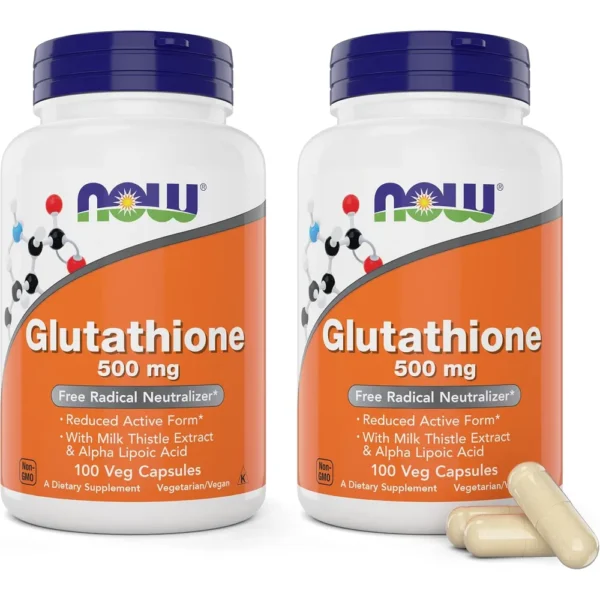 GLUTATIÓN NOW FOODS 500 MG CON CARDO MARIANO + ÁCIDO ALFA LIPOICO 100 CÁPSULAS | PACK 2