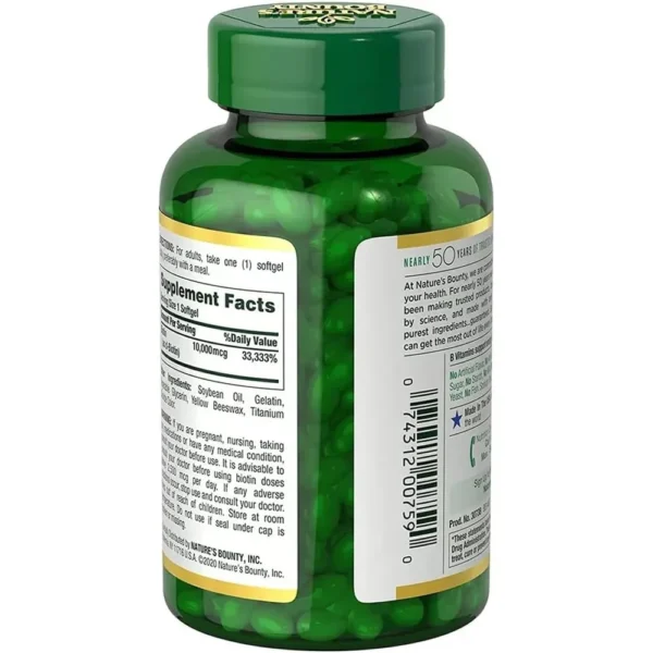 BIOTINA NATURE'S BOUNTY 10000 MCG 250 CÁPSULAS BLANDAS