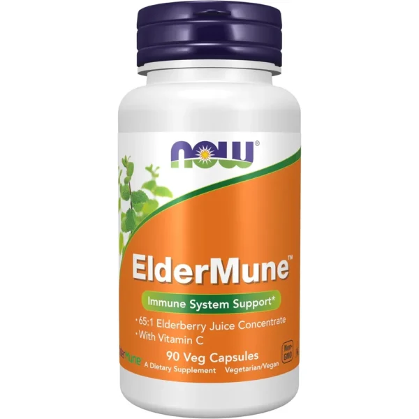 ELDERMUNE NOW FOODS CON SAÚCO + VITAMINA C 90 CÁPSULAS