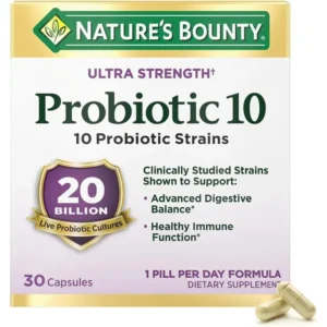 PROBIÓTICO 10 NATURE'S BOUNTY 20 BILLONES 10 CEPAS 30 CÁPSULAS