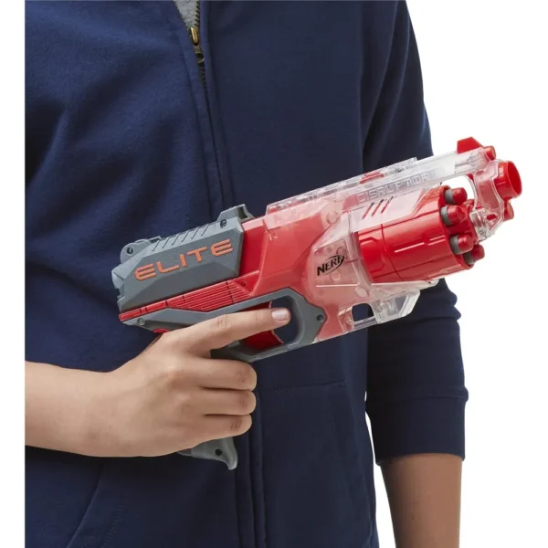NERF LANZADOR ELITE DISRUPTOR ROJO TRANSLÚCIDO