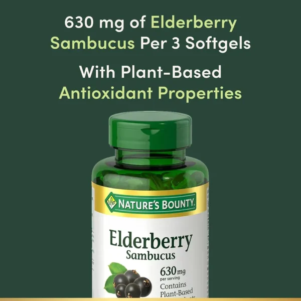 SAÚCO SAMBUCUS NATURE'S BOUNTY 630 MG 120 CÁPSULAS BLANDAS