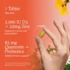 VITAMINA D3 + ZINC + QUERCETINA GARDEN OF LIFE DR. FORMULATED 5000 UI 30 TABLETAS