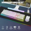 COMBO GAMER REDTHUNDER K10 TECLADO + MOUSE INALÁMBRICO 3200 DPI LED | BLANCO