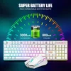 COMBO GAMER REDTHUNDER K10 TECLADO + MOUSE INALÁMBRICO 3200 DPI LED | BLANCO