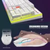 COMBO GAMER REDTHUNDER K10 TECLADO + MOUSE INALÁMBRICO 3200 DPI LED | BLANCO