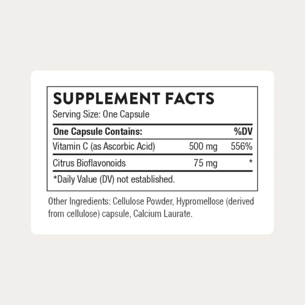VITAMINA C THORNE 500 MG + BIOFLAVONOIDES CÍTRICOS 90 CÁPSULAS