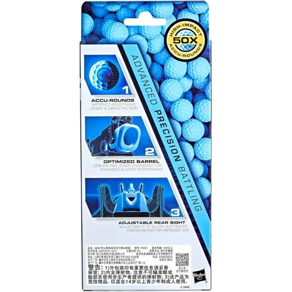 b09nhvsl52_5.webp NERF RONDAS RIVAL ACCU-ROUND PAQUETE DE 50 PIEZAS