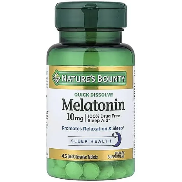 MELATONINA QUICK DISSOLVE NATURE'S BOUNTY 10 MG 45 TABLETAS | PACK 5