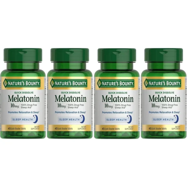 MELATONINA QUICK DISSOLVE NATURE'S BOUNTY 10 MG 45 TABLETAS | PACK 4