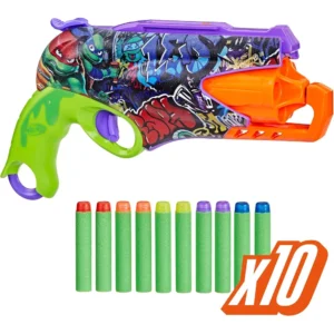 b0btmwbb8k_1.webp NERF LANZADOR TEENAGE MUTANT NINJA TURTLES CON 10 DARDOS