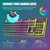 COMBO GAMER REDTHUNDER K10 TECLADO + MOUSE INALÁMBRICO 3200 DPI RGB PUDDING | NEGRO