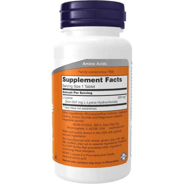 L-LISINA NOW FOODS 500 MG 100 CÁPSULAS | PACK 2