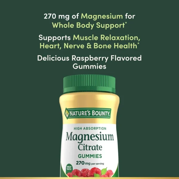 CITRATO DE MAGNESIO NATURE'S BOUNTY 270 MG FRAMBUESA 90 GOMITAS