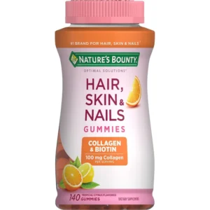 CABELLO PIEL Y UÑAS NATURE'S BOUNTY + BIOTINA 2500 MCG + COLÁGENO 100 MG 140 GOMITAS