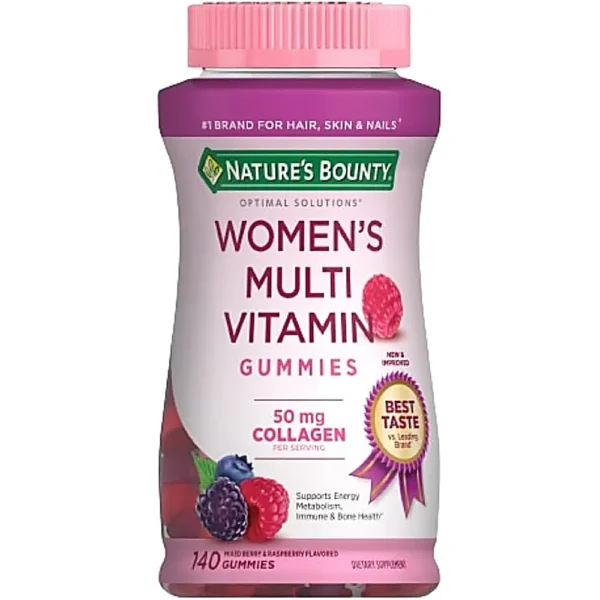 MULTIVITAMÍNICO MUJER NATURE'S BOUNTY + COLÁGENO 50 MG 140 GOMITAS