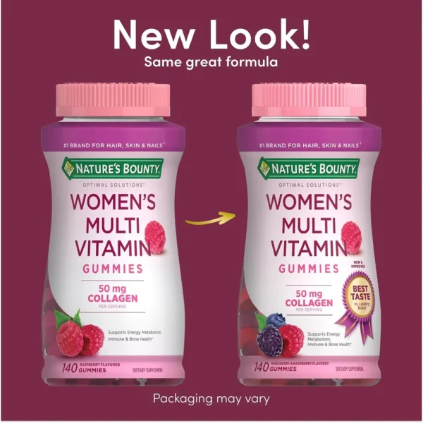 MULTIVITAMÍNICO MUJER NATURE'S BOUNTY + COLÁGENO 50 MG 140 GOMITAS
