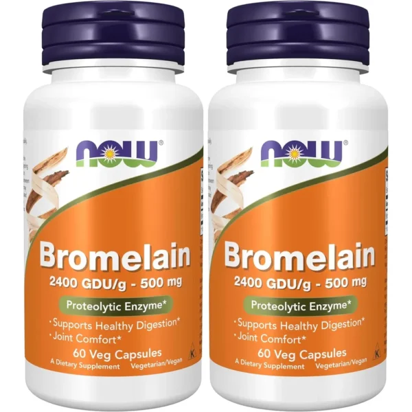 BROMELINA NOW FOODS 500 MG 2400 GDU/G 60 CÁPSULAS | PACK 2
