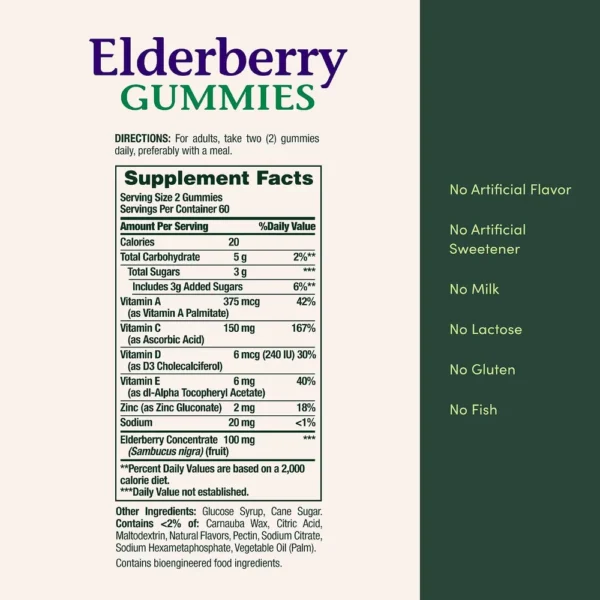 SAÚCO NATURE'S BOUNTY 100 MG 120 GOMITAS