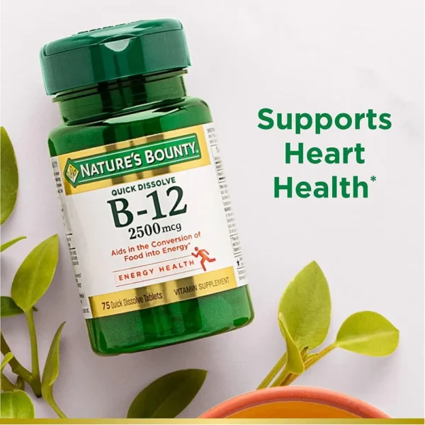 VITAMINA B12 QUICK DISSOLVE NATURE'S BOUNTY 2500 MCG 75 TABLETAS | PACK 2