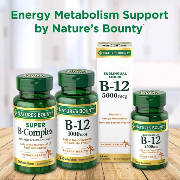 VITAMINA B12 NATURE'S BOUNTY 500 MCG 100 TABLETAS | PACK 2