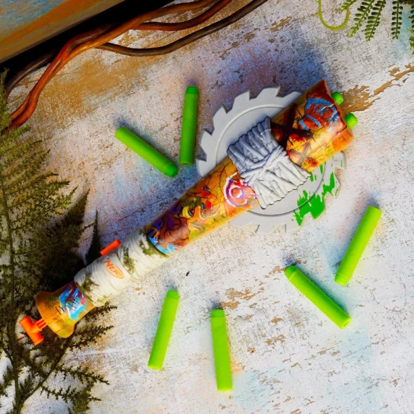 NERF LANZADOR ZOMBIE STRIKEOUT CON 8 DARDOS
