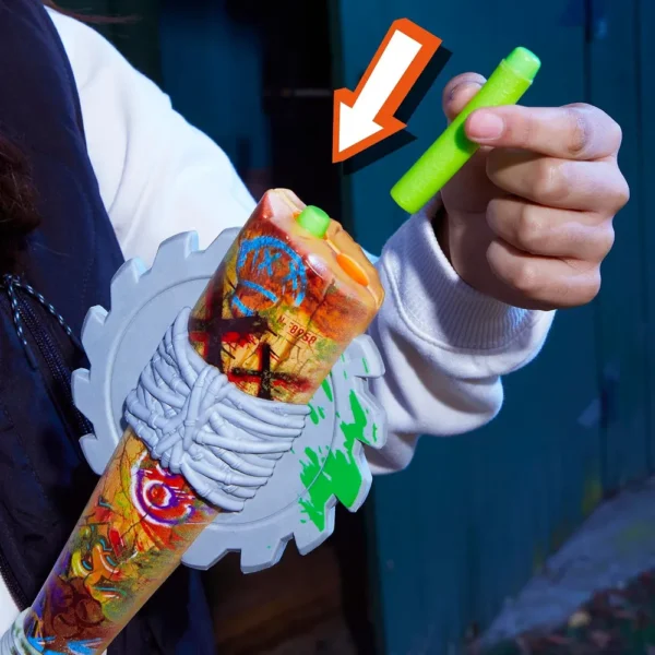 NERF LANZADOR ZOMBIE STRIKEOUT CON 8 DARDOS