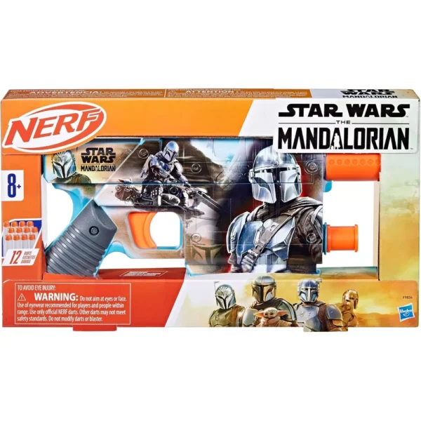 NERF LANZADOR STAR WARS THE MANDALORIAN CON 12 DARDOS