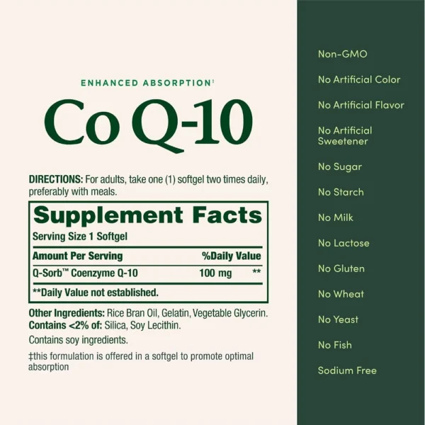 COENZIMA Q10 NATURE'S BOUNTY 100 MG 75 CÁPSULAS BLANDAS | PACK 2