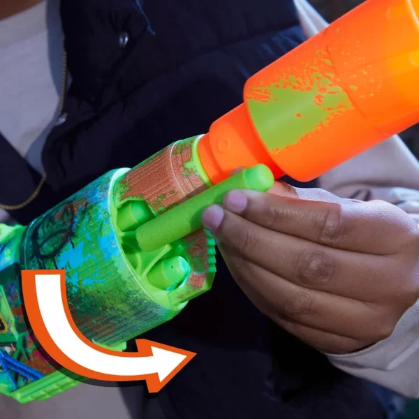 NERF LANZADOR ZOMBIE DRILLER CON 16 DARDOS