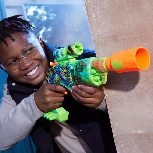 NERF LANZADOR ZOMBIE DRILLER CON 16 DARDOS