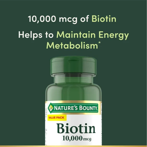 BIOTINA NATURE'S BOUNTY 10000 MCG 180 CÁPSULAS BLANDAS