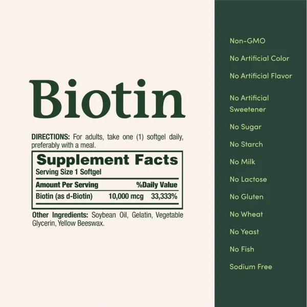 BIOTINA NATURE'S BOUNTY 10000 MCG 180 CÁPSULAS BLANDAS