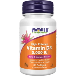 VITAMINA D3 NOW FOODS 5000 UI 30 CÁPSULAS BLANDAS