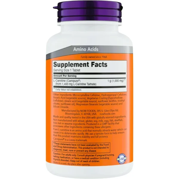 b0cpnhf3d4_2.webp L-CARNITINA CARNIPURE NOW FOODS 1000 MG 150 TABLETAS
