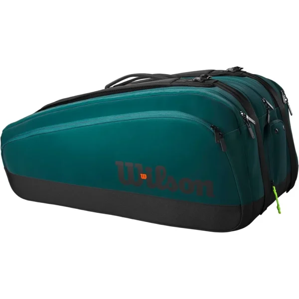 BOLSO WILSON BLADE V9 SUPER TOUR VERDE NEGRO CAPACIDAD 15 RAQUETAS