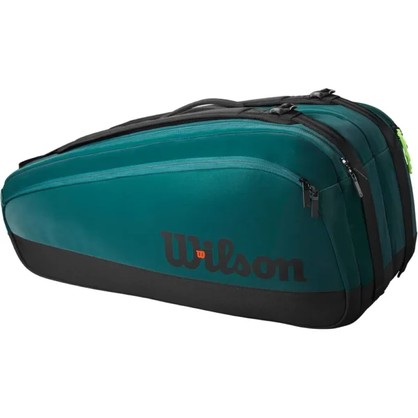 BOLSO WILSON BLADE V9 SUPER TOUR VERDE NEGRO CAPACIDAD 9 RAQUETAS