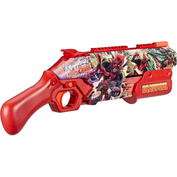 NERF LANZADOR MARVEL DEADPOOL CON 16 RONDAS RIVAL