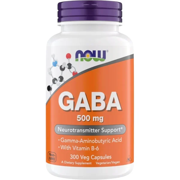 GABA NOW FOODS 500 MG + VITAMINA B6 300 CÁPSULAS